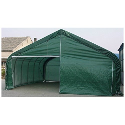 Rhino-Shelter-Two-Car-Garage-22x24x12-House-Style-Green-BMC-MDM-84104-0