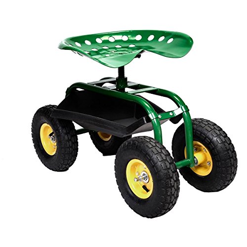 Rolling-Garden-Cart-Work-Seat-with-Heavy-Duty-Tool-Tray-Gardening-Planting-Green-0