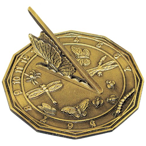 Rome-2318-Butterfly-Sundial-Solid-Antique-Brass-85-Inch-Diameter-0