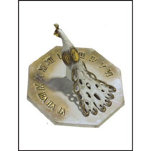 Rome-2360-Peacock-Sundial-Solid-Brass-with-Verdigris-Highlights-95-Inch-Diameter-0