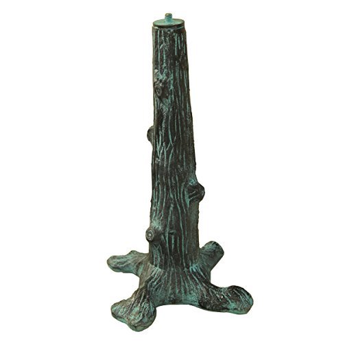 Rome-B65-Tree-Trunk-Sundial-Pedestal-Base-Cast-Iron-with-Painted-Finish-16-Inch-Height-0