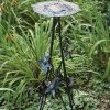 Rome-B86-Floral-Sundial-Pedestal-Base-Wrought-Iron-with-Antique-Finish-32-Inch-Height-0
