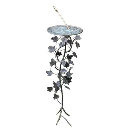 Rome-B87-Grapevine-Sundial-Pedestal-Base-Wrought-Iron-with-Antique-Finish-27-Inch-Height-0