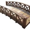 SamsGazebos-Swan-Wood-Garden-Bridge-with-Cross-Halved-Lattice-Railings-6-Feet-Brown-0