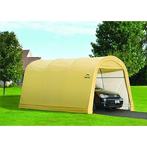 ShelterLogic-10-ft-x-15-ft-x-8-ft-Sandstone-Steel-and-Polyethylene-Garage-without-Floor-0-0