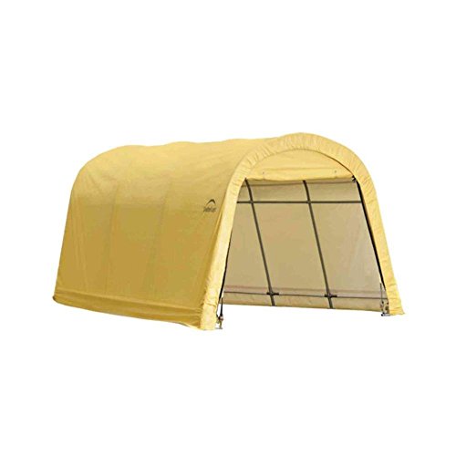 ShelterLogic-10-ft-x-15-ft-x-8-ft-Sandstone-Steel-and-Polyethylene-Garage-without-Floor-0