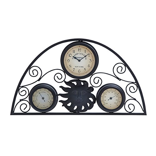 Single-Piece-Black-Decorative-13-Inch-Clock-Thermometer-Metal-For-Long-Lasting-Durability-Gorgeous-clock-Medium-White-And-Black-0
