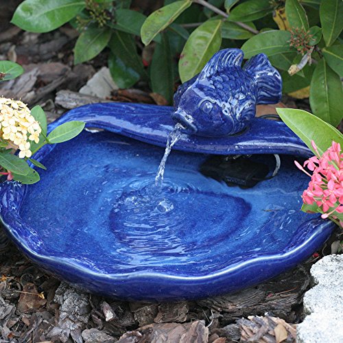 Smart-Solar-21372R01-Ceramic-Solar-Koi-Fountain-Blue-Glazed-Finish-0-1