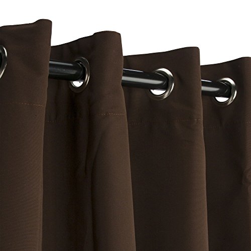 Sunbrella-Outdoor-Curtain-with-Nickel-Grommets-Bay-Brown-50×96-0