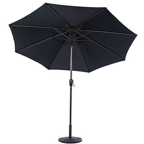 Sundale-Outdoor-10-Feet-Outdoor-Aluminum-Patio-Umbrella-with-Auto-Tilt-and-Crank-8-Alu-Ribs-100-Polyester-0-1
