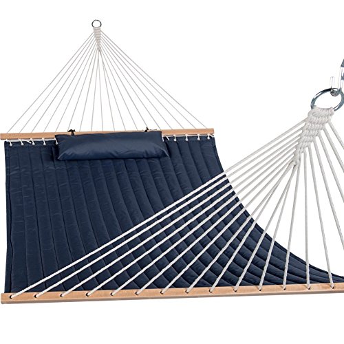 Sundale-Outdoor-Quilted-Fabric-Hammock-Swing-Bed-with-Hardwood-Spreader-Bar-and-Poly-Pillow-55-Double-0