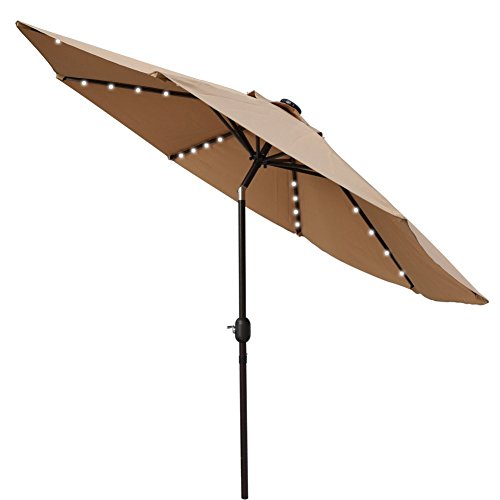 Sundale-Outdoor-Solar-Powered-32-LED-Lighted-Outdoor-Patio-Umbrella-with-Crank-and-Tilt-9-Feet-0