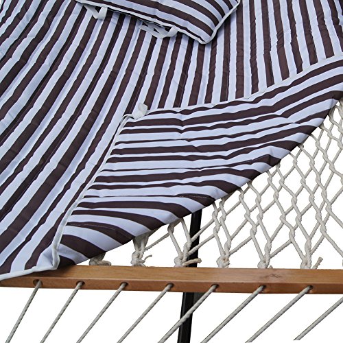Sundale-Outdoor-Stripe-Cotton-Rope-Hammock-with-12-Feet-Steel-Stand-Quilted-Polyester-Pad-and-Pillow-0-1