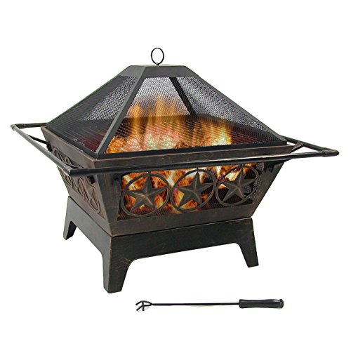 Sunnydaze-32-Inch-Square-Northern-Galaxy-Fire-Pit-with-Cooking-Grate-and-Spark-Screen-0