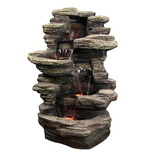 Sunnydaze-Stacked-Shale-Electric-Outdoor-Waterfalll-with-LED-Lights-38-Inch-Tall-0
