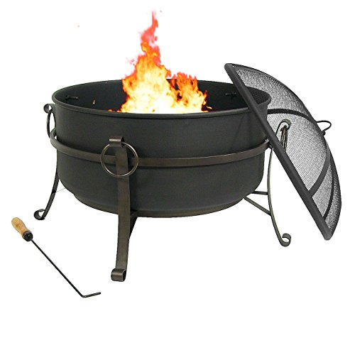 Sunnydaze-Steel-Cauldron-Fire-Pit-with-Spark-Screen-Size-Options-Available-0