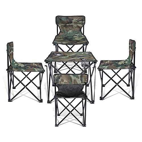 Super-Convenient-Set-Camping-Bundle-Contains-4-units-Quad-Chairs-1-unit-Table-by-JD-Outdoor-Depot-Assorted-Colors-0