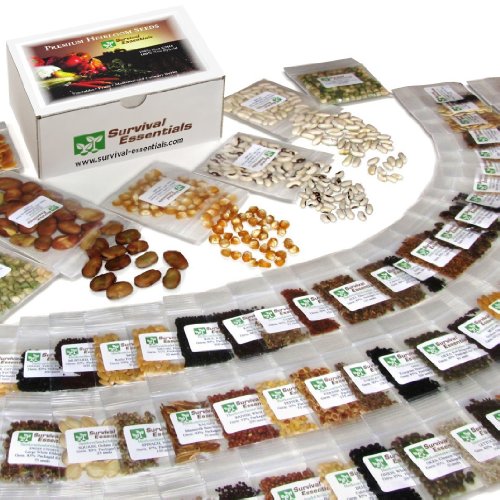 Survival-Essentials-135-Variety-Premium-Heirloom-Non-Hybrid-Non-GMO-Seed-Bank-23335-Seeds-All-In-One-Super-Value-PakVeggies-Fruits-MedicinalCulinary-Herbs-Plus-9-FREE-Rare-Tomato-Varieties-0