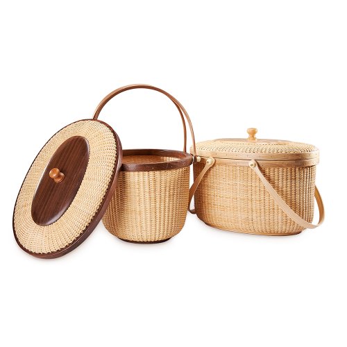 Tengtian-Brand-Nantucket-Basket-Picnic-Basket-Shopping-Basket-Basket-Storage-Basket-Rattan-Chinese-Traditional-Handicrafts-Casual-Style-Natural-Environmental-Protection-0-0