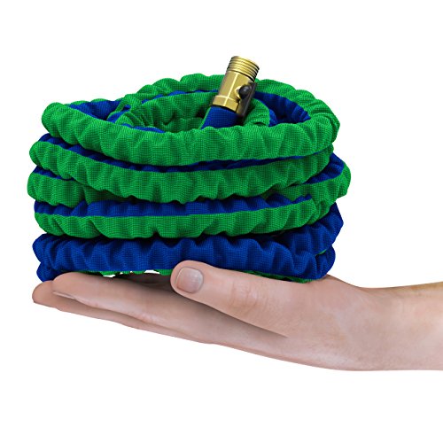 The-Hose-Cos-EXPANDABLE-HOSE-Powerful-Portable-Proven-to-Last-Deluxe-Expanding-Garden-Hose-Kit-Green-and-Blue-Double-Latex-KinkProof-Hose-Copper-Fittings-8-Function-Nozzle-Bonus-Wall-Hook-0-1