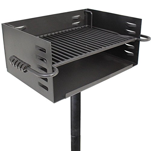 Titan-Single-Post-JUMBO-Park-Style-Grill-Charcoal-Outdoor-Heavy-Cooking-Camp-0-0