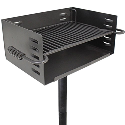 Titan-Single-Post-JUMBO-Park-Style-Grill-Charcoal-Outdoor-Heavy-Cooking-Camp-0