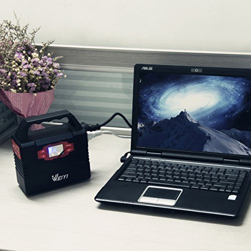 WEIYI-Portable-Power-Station-Power-Inverter-Generator-Gas-free-With-Outputs-AC-110V-Max-151Wh-2USB-35A-3DC-12V15A-Built-in-Battery-Capacity-40800mAhBlack-0-1