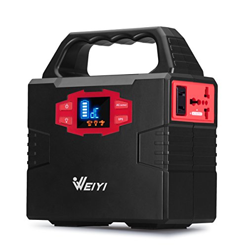 WEIYI-Portable-Power-Station-Power-Inverter-Generator-Gas-free-With-Outputs-AC-110V-Max-151Wh-2USB-35A-3DC-12V15A-Built-in-Battery-Capacity-40800mAhBlack-0