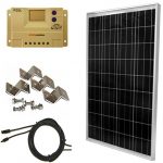 WINDYNATION-Complete-Solar-100-Watt-Panel-Kit-100W-Solar-Panel-20A-LCD-Display-PWM-Charge-Controller-MC4-Connectors-Mounting-Z-Brackets-for-12V-Battery-off-grid-RV-Boat-0