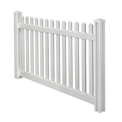 WamBam-Traditional-4-by-7-Feet-Premium-Classic-Vinyl-Picket-Fence-with-Post-and-Cap-0