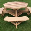 Western-Red-Cedar-49-Octagon-Top-Picnic-Table-wEasy-Seating-0