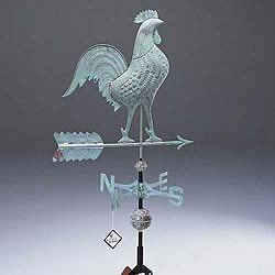 Whitehall-Products-Copper-Rooster-Weathervane-Verdigris-0