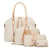 Women-4Pcs-Pu-Leather-Printing-Messenger-Bag-Purse-Shoulder-Handbag-Set-0