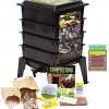 Worm-Factory-360-Worm-Composting-Bin-Bonus-What-Can-Red-Wigglers-Eat-Infographic-Refrigerator-Magnet-Vermicomposting-Container-System-Live-Worm-Farm-Starter-Kit-for-Kids-Adults-0