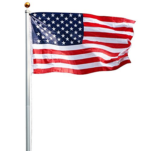 Yaheetech-Heavy-Duty-Aluminum-Flag-Pole-Outdoor-Halyard-Pole-2-Free-3×5-American-Flags-0