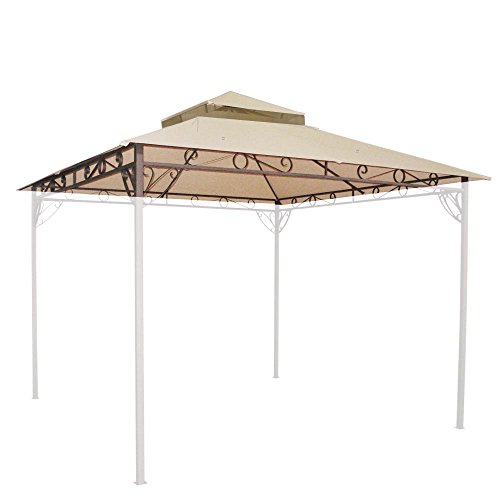 Yescom-108×108-Outdoor-Waterproof-Gazebo-Canopy-Top-Replacement-2-tier-Cover-for-10×10-Frame-0