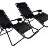 Zero-Gravity-Chairs-Case-Of-2-Black-Lounge-Patio-Chairs-Outdoor-Yard-Beach-O62-0