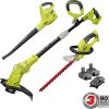 Ryobi-ONE-18-Volt-Lithium-Ion-Cordless-TrimmerBlowerHedge-Combo-Kit-Two-13Ah-Batteries-and-Charger-Include-0
