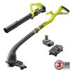 Ryobi-ONE-18-Volt-Lithium-Ion-String-TrimmerEdger-and-Blower-Combo-Kit-20-Ah-Battery-and-Charger-Included-Compact-and-Lightweight-Design-for-Ease-of-Use-0