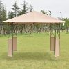 10×10-Square-Gazebo-Canopy-Tent-Shelter-Awning-Garden-Patio-WBrown-Cover-0