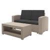 2pc-All-Weather-Beige-Loveseat-Patio-Set-with-Dark-Grey-Cushions-0