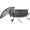 34-Steel-Cauldron-Fire-Pit-Outdoor-Backyard-Cooking-Camping-34-Diameter-Bowl-0