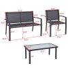 4-PCS-Patio-Furniture-Set-Tempered-Glass-Table-Loveseat-Chairs-Steel-Indoor-Outdoor-0-2