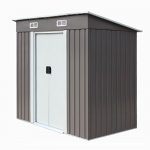 46-Outdoor-Steel-Metal-Garden-Storage-Shed-Tool-House-WSliding-Door-0-3