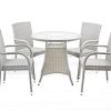 5-Pc-Patio-Resin-Outdoor-Wicker-Dining-Set-Round-Table-wGlass4-Arm-Chair-Gray-Color-0