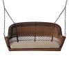 515-Hand-Woven-Honey-Brown-Resin-Wicker-Outdoor-Porch-Swing-with-Tan-Cushion-0-0