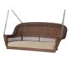 515-Hand-Woven-Honey-Brown-Resin-Wicker-Outdoor-Porch-Swing-with-Tan-Cushion-0