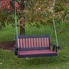 5FT-CHERRYWOOD-POLY-LUMBER-Mission-Porch-Swing-with-Cupholder-arms-Heavy-Duty-EVERLASTING-PolyTuf-HDPE-MADE-IN-USA-AMISH-CRAFTED-0