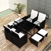 9-Pieces-Outdoor-Patio-Rattan-Wicker-Dining-Set-Poly-Rattan-Chairs-and-Glass-Top-Dining-Table-wCushions-Black-0