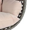 9716-XL-Island-Gale-Outdoor-Patio-Furniture-Luxury-2-Person-Wicker-Egg-Shaped-Swing-Chair-w-Powder-Coated-Iron-Stand-Cushion-for-Outdoor-Indoor-Garden-Porch-0-2